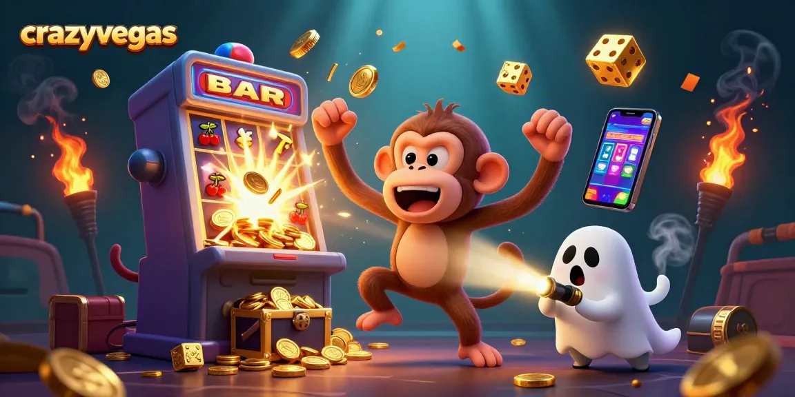 Experience thrilling action at crazyvegas with a lively casino scene showcasing golden gambling elements and characters.